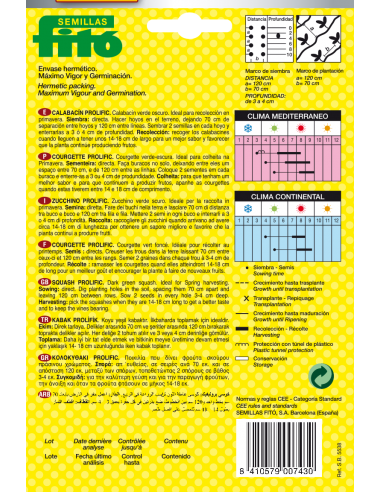 Calabacín Prolific (40 semillas)