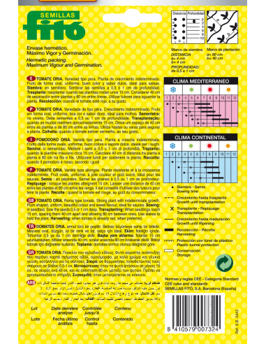 Tomate Oria (70 semillas)