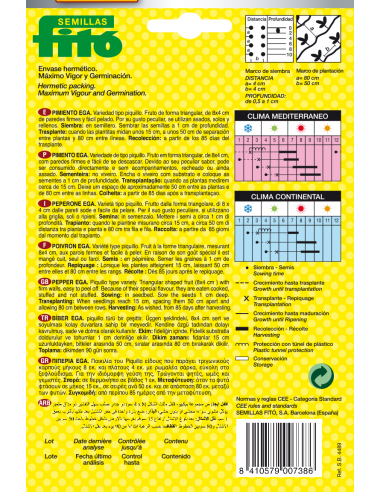 Pimiento Ega ( 60 semillas)