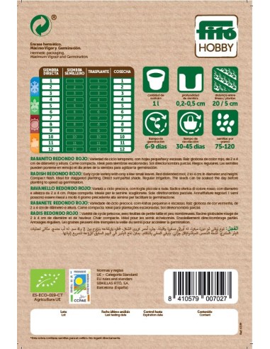 Rabanito Redondo Rojo - Vermell (5 g)