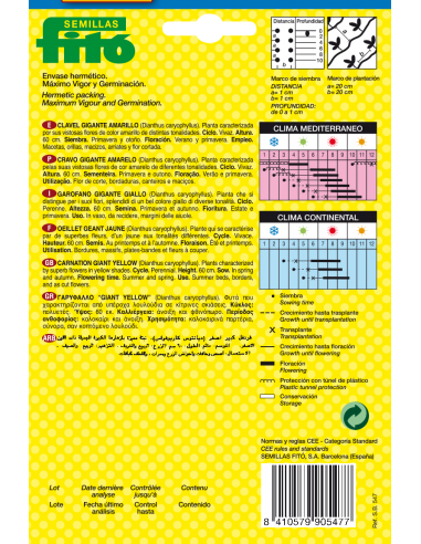 Clavel Gigante Amarillo (0,8 g)