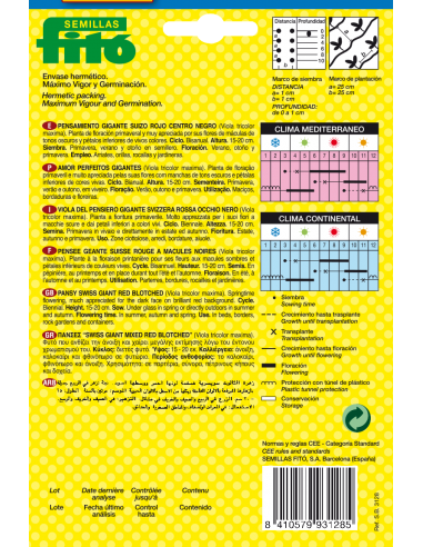 Pensamiento Gigante Suizo Rojo Centro...