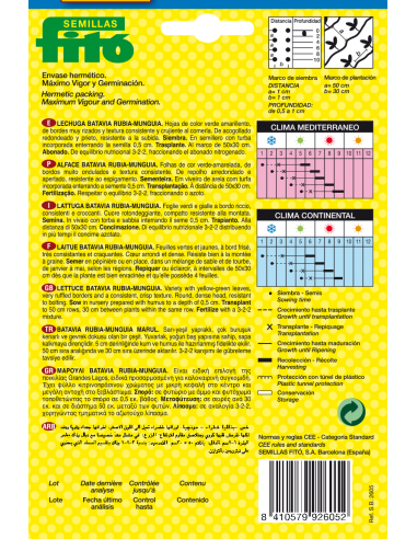 Lechuga Batavia Rubia - Munguia (7 g)