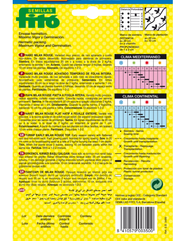 Nabo de Mesa Milan Rouge (20 g)