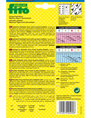 Rabanito Redondo Rojo Punta Blanca -...